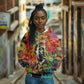 Martin Luther King Jr Hoodie Colorful Street Art Portrait Black History Graffiti Style - African Pride