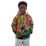 Martin Luther King Jr Kid Hoodie Colorful Street Art Portrait Black History Graffiti Style - African Pride