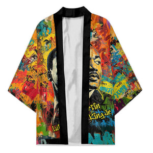 Martin Luther King Jr Kimono Colorful Street Art Portrait Black History Graffiti Style - African Pride