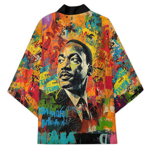 Martin Luther King Jr Kimono Colorful Street Art Portrait Black History Graffiti Style - African Pride