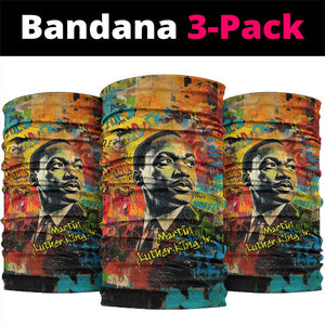 Martin Luther King Jr Neck Gaiter Colorful Street Art Portrait Black History Graffiti Style - African Pride