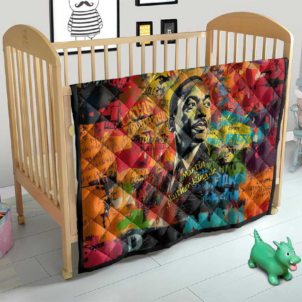 Martin Luther King Jr Quilt Colorful Street Art Portrait Black History Graffiti Style - African Pride