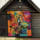 Martin Luther King Jr Quilt Colorful Street Art Portrait Black History Graffiti Style - African Pride