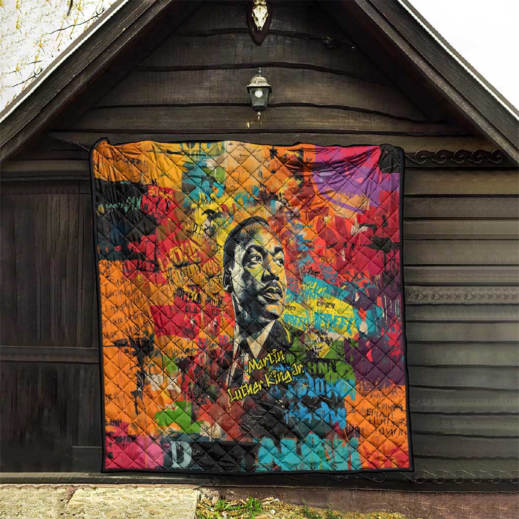 Martin Luther King Jr Quilt Colorful Street Art Portrait Black History Graffiti Style - African Pride