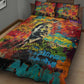Martin Luther King Jr Quilt Bed Set Colorful Street Art Portrait Black History Graffiti Style - African Pride