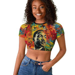 Martin Luther King Jr Raglan Cropped T shirt Colorful Street Art Portrait Black History Graffiti Style TS04