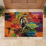 Martin Luther King Jr Rubber Doormat Colorful Street Art Portrait Black History Graffiti Style - African Pride
