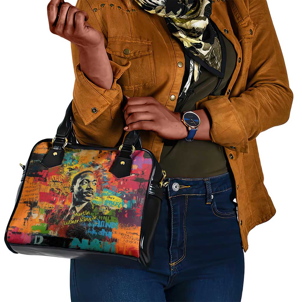 Martin Luther King Jr Shoulder Handbag Colorful Street Art Portrait Black History Graffiti Style - African Pride