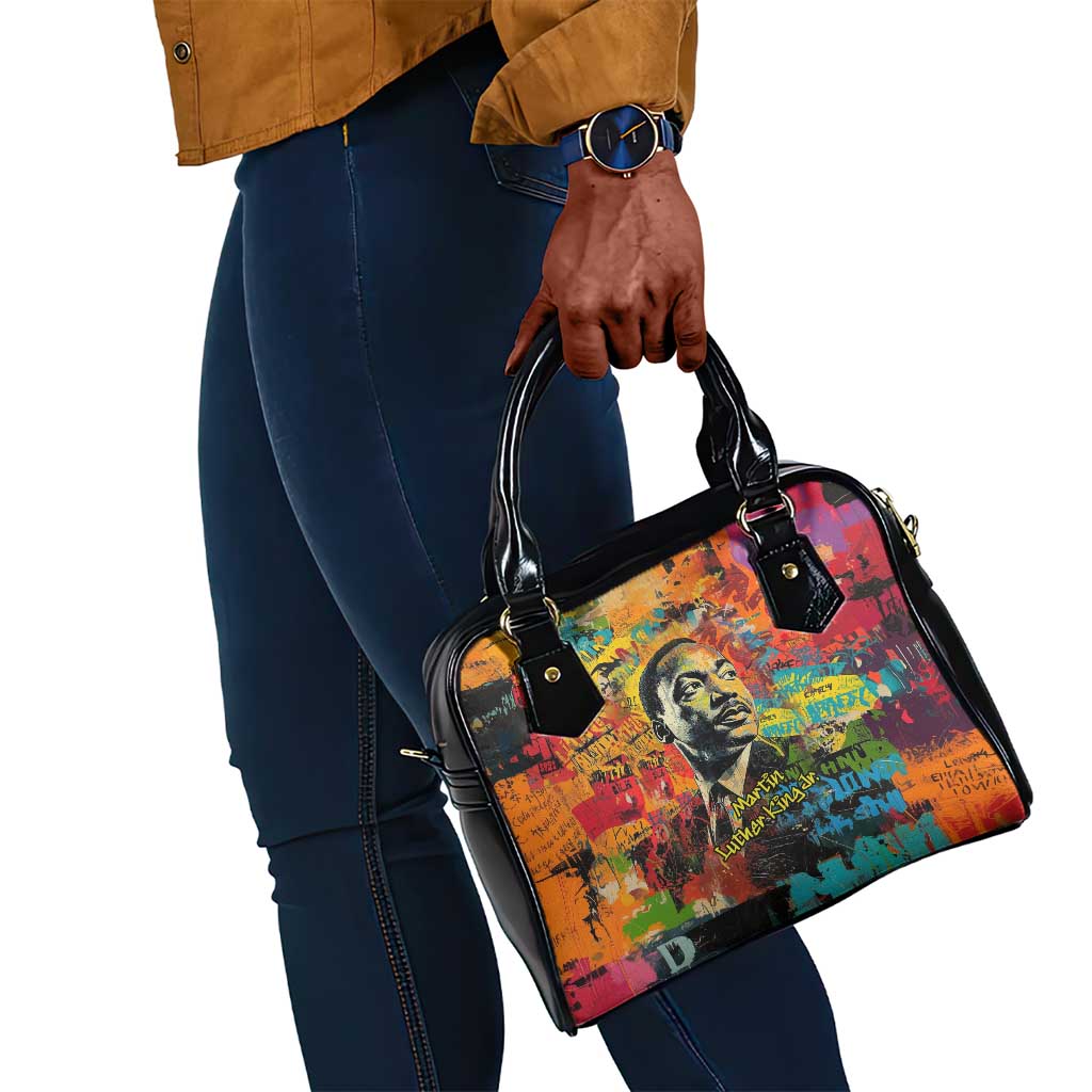 Martin Luther King Jr Shoulder Handbag Colorful Street Art Portrait Black History Graffiti Style - African Pride