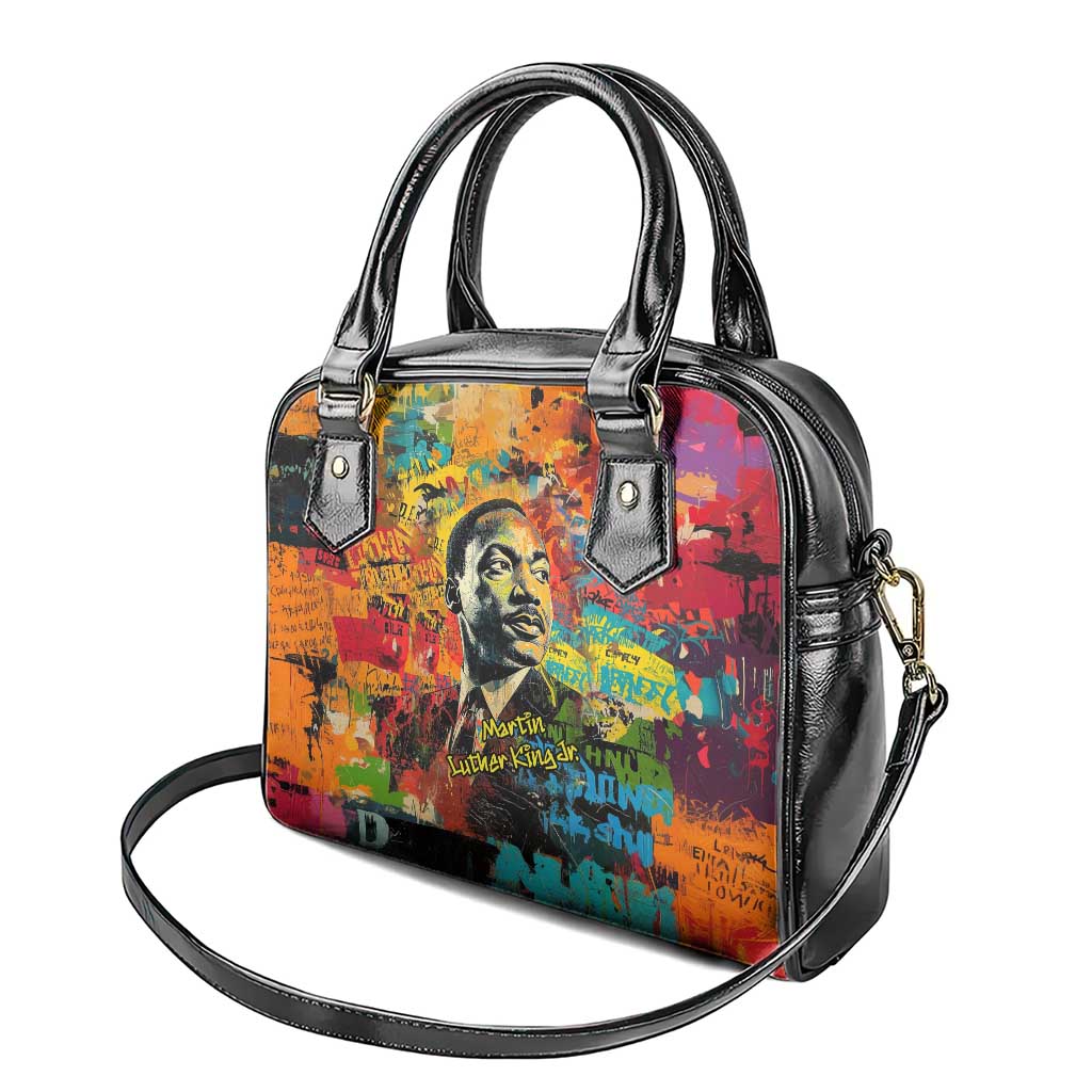 Martin Luther King Jr Shoulder Handbag Colorful Street Art Portrait Black History Graffiti Style - African Pride