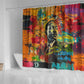 Martin Luther King Jr Shower Curtain Colorful Street Art Portrait Black History Graffiti Style - African Pride