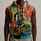 Martin Luther King Jr Sleeveless Zip Hoodie Colorful Street Art Portrait Black History Graffiti Style - African Pride