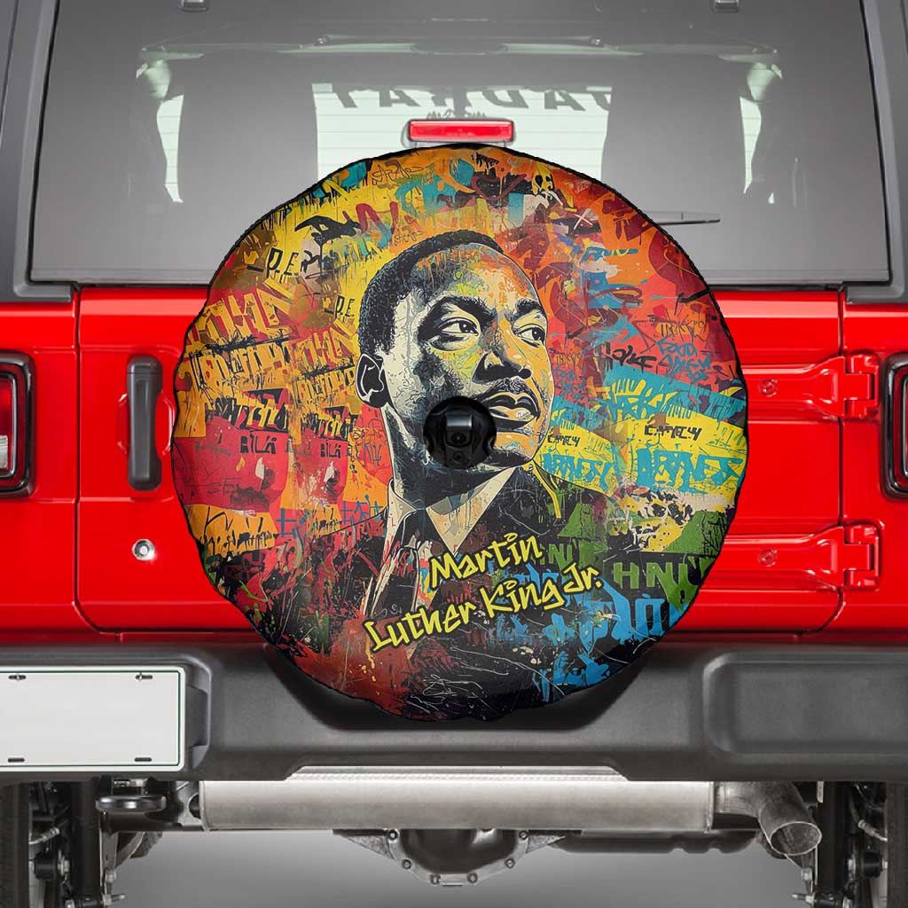 Martin Luther King Jr Spare Tire Cover Colorful Street Art Portrait Black History Graffiti Style - African Pride