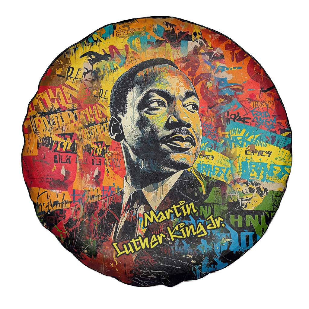 Martin Luther King Jr Spare Tire Cover Colorful Street Art Portrait Black History Graffiti Style - African Pride