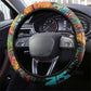 Martin Luther King Jr Steering Wheel Cover Colorful Street Art Portrait Black History Graffiti Style - African Pride