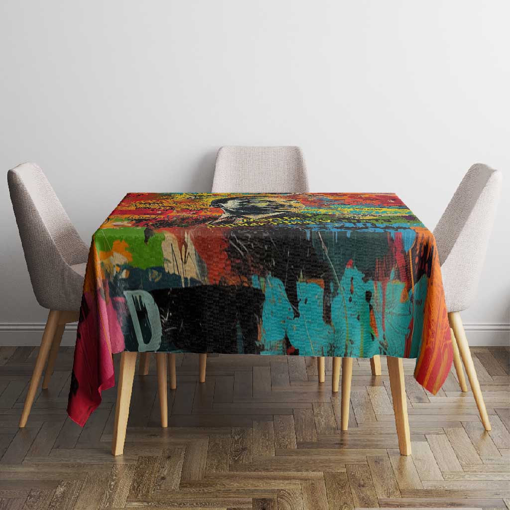Martin Luther King Jr Tablecloth Colorful Street Art Portrait Black History Graffiti Style - African Pride