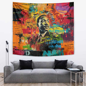 Martin Luther King Jr Tapestry Colorful Street Art Portrait Black History Graffiti Style - African Pride