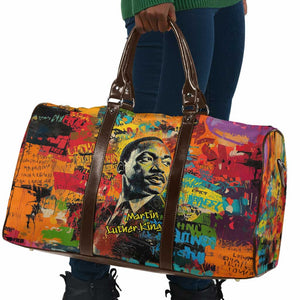 Martin Luther King Jr Travel Bag Colorful Street Art Portrait Black History Graffiti Style - African Pride