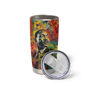 Martin Luther King Jr Tumbler Cup Colorful Street Art Portrait Black History Graffiti Style - African Pride