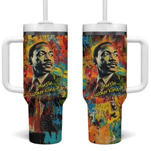 Martin Luther King Jr Tumbler With Handle Colorful Street Art Portrait Black History Graffiti Style - African Pride