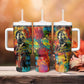 Martin Luther King Jr Tumbler With Handle Colorful Street Art Portrait Black History Graffiti Style - African Pride