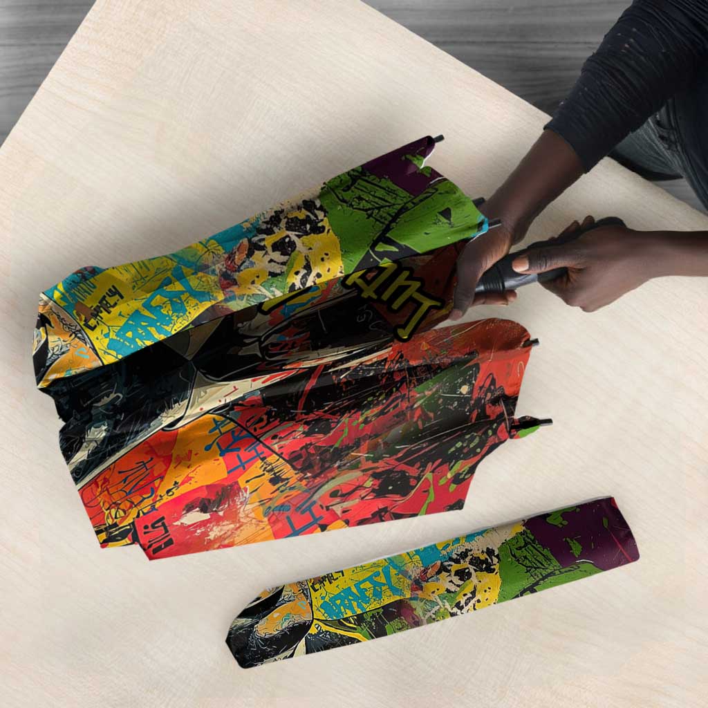 Martin Luther King Jr Umbrella Colorful Street Art Portrait Black History Graffiti Style - African Pride