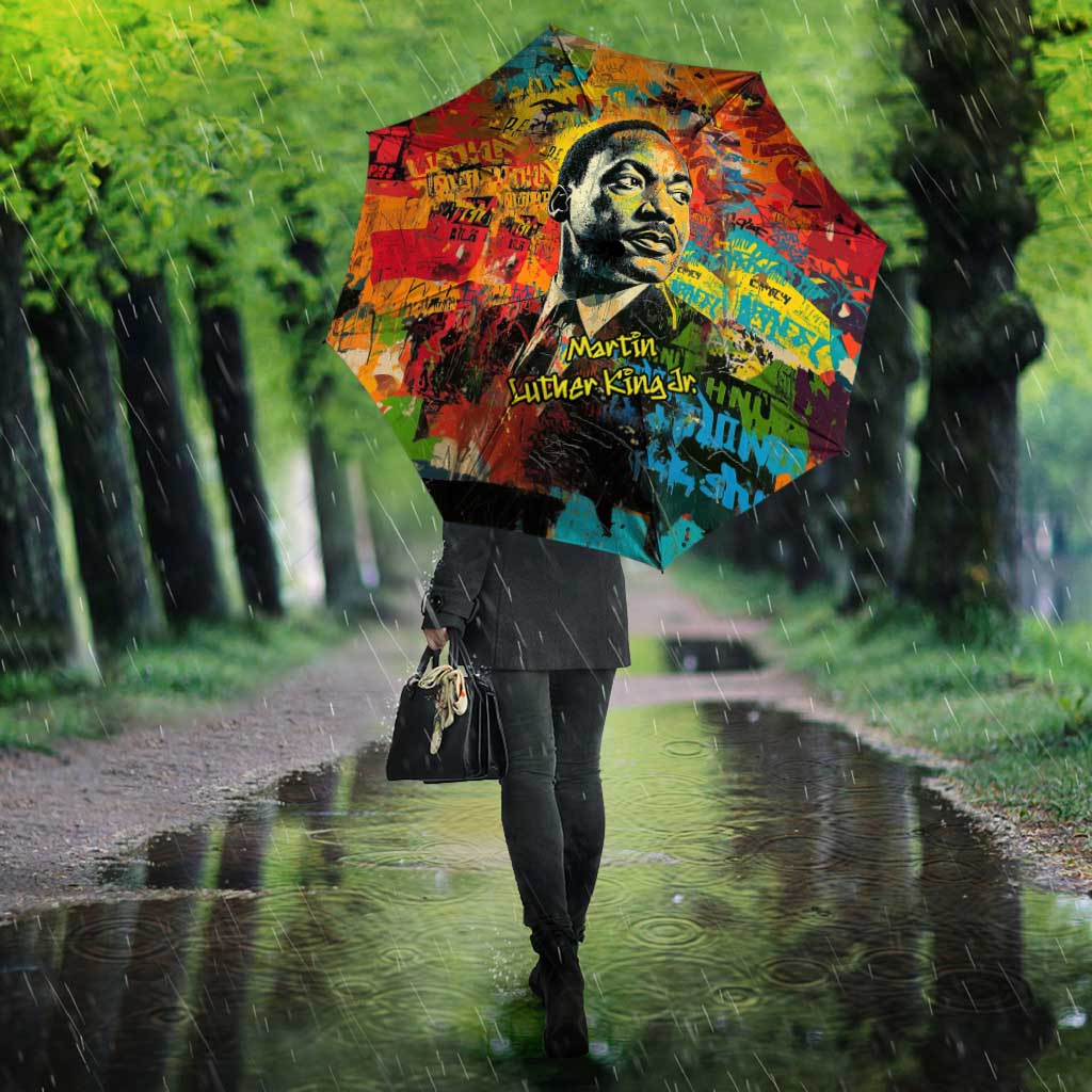 Martin Luther King Jr Umbrella Colorful Street Art Portrait Black History Graffiti Style - African Pride