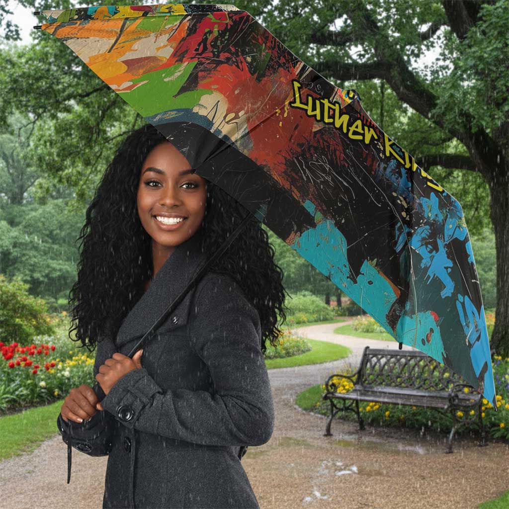 Martin Luther King Jr Umbrella Colorful Street Art Portrait Black History Graffiti Style - African Pride