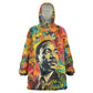 Martin Luther King Jr Wearable Blanket Hoodie Colorful Street Art Portrait Black History Graffiti Style - African Pride