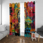 Martin Luther King Jr Window Curtain Colorful Street Art Portrait Black History Graffiti Style - African Pride