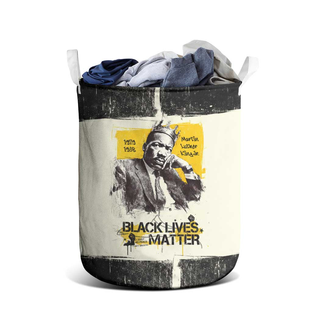 Martin Luther King Jr Laundry Basket Black Lives Matter Street Art Portrait Civil Rights Tribute Bold Striped - African Pride