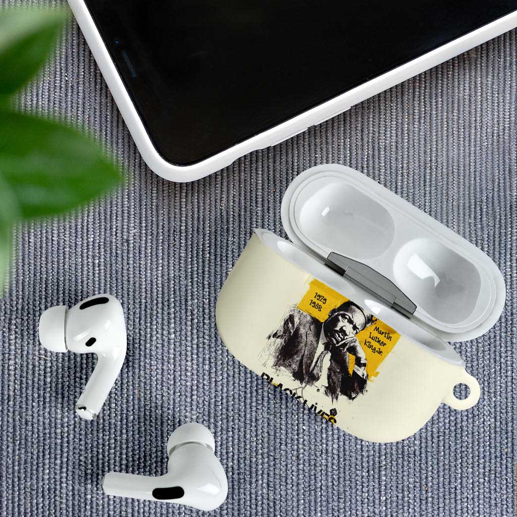 Martin Luther King Jr AirPods Case Black Lives Matter Street Art Portrait Civil Rights Tribute Bold Striped - African Pride