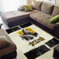Martin Luther King Jr Area Rug Black Lives Matter Street Art Portrait Civil Rights Tribute Bold Striped - African Pride