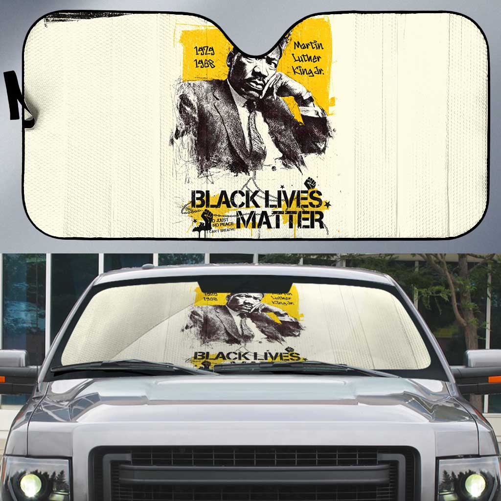 Martin Luther King Jr Auto Sun Shade Black Lives Matter Street Art Portrait Civil Rights Tribute Bold Striped - African Pride