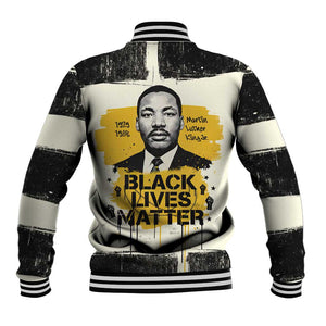 Martin Luther King Jr Baseball Jacket Black Lives Matter Street Art Portrait Civil Rights Tribute Bold Striped - African Pride