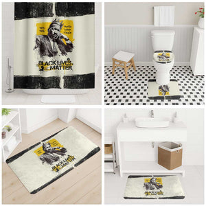 Martin Luther King Jr Bathroom Set Black Lives Matter Street Art Portrait Civil Rights Tribute Bold Striped - African Pride