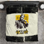 Martin Luther King Jr Bedding Set Black Lives Matter Street Art Portrait Civil Rights Tribute Bold Striped - African Pride