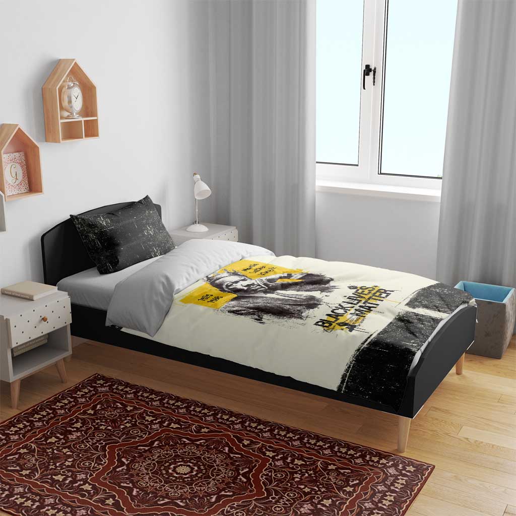 Martin Luther King Jr Bedding Set Black Lives Matter Street Art Portrait Civil Rights Tribute Bold Striped - African Pride
