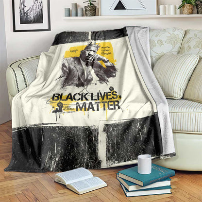 Martin Luther King Jr Blanket Black Lives Matter Street Art Portrait Civil Rights Tribute Bold Striped - African Pride