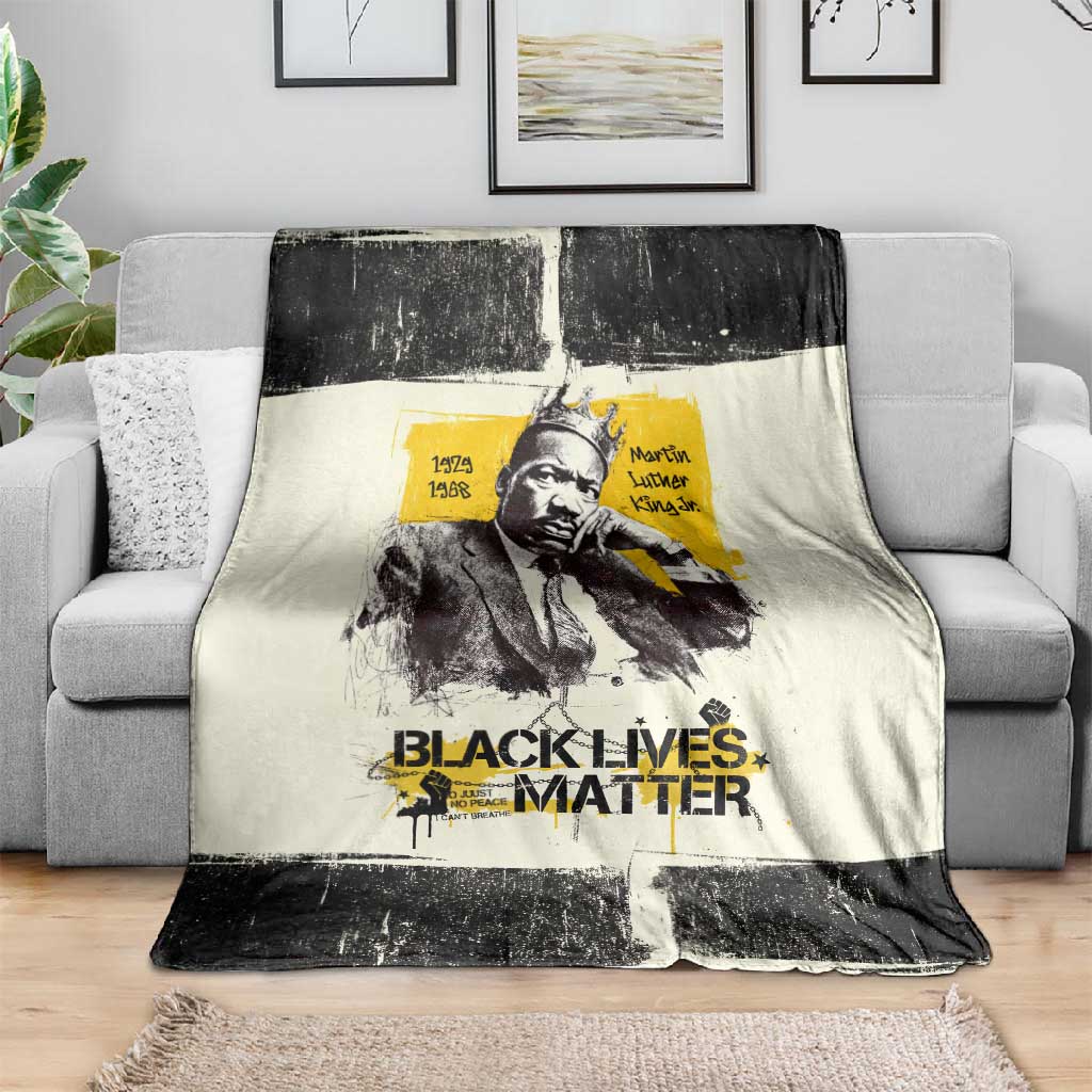 Martin Luther King Jr Blanket Black Lives Matter Street Art Portrait Civil Rights Tribute Bold Striped - African Pride