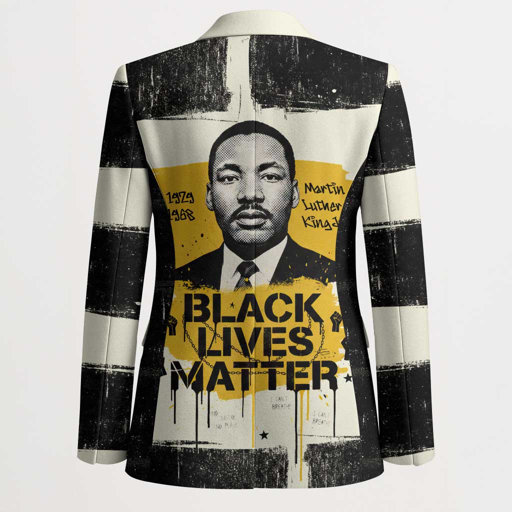 Martin Luther King Jr Blazer Black Lives Matter Street Art Portrait Civil Rights Tribute Bold Striped - African Pride