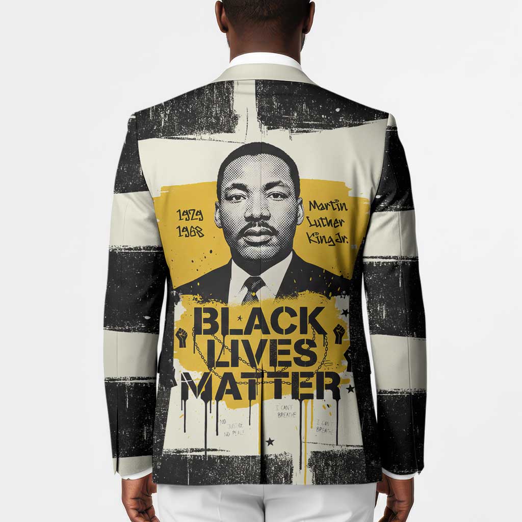 Martin Luther King Jr Blazer Black Lives Matter Street Art Portrait Civil Rights Tribute Bold Striped - African Pride