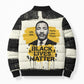 Martin Luther King Jr Bomber Puffer Jacket Black Lives Matter Street Art Portrait Civil Rights Tribute Bold Striped - African Pride