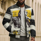 Martin Luther King Jr Bomber Puffer Jacket Black Lives Matter Street Art Portrait Civil Rights Tribute Bold Striped - African Pride