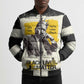Martin Luther King Jr Bomber Puffer Jacket Black Lives Matter Street Art Portrait Civil Rights Tribute Bold Striped - African Pride