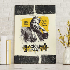 Martin Luther King Jr Canvas Wall Art Black Lives Matter Street Art Portrait Civil Rights Tribute Bold Striped - African Pride
