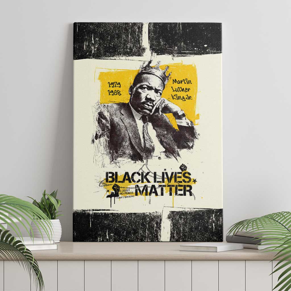 Martin Luther King Jr Canvas Wall Art Black Lives Matter Street Art Portrait Civil Rights Tribute Bold Striped - African Pride