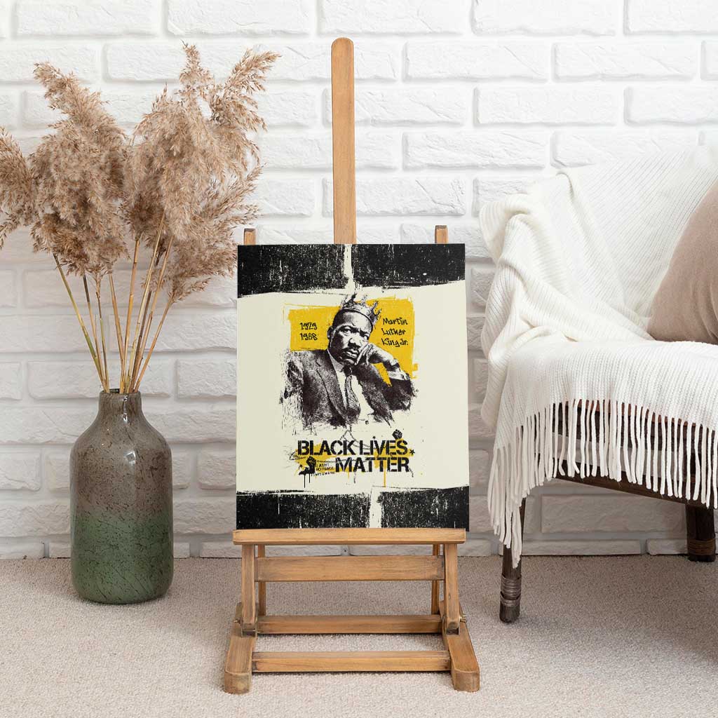 Martin Luther King Jr Canvas Wall Art Black Lives Matter Street Art Portrait Civil Rights Tribute Bold Striped - African Pride