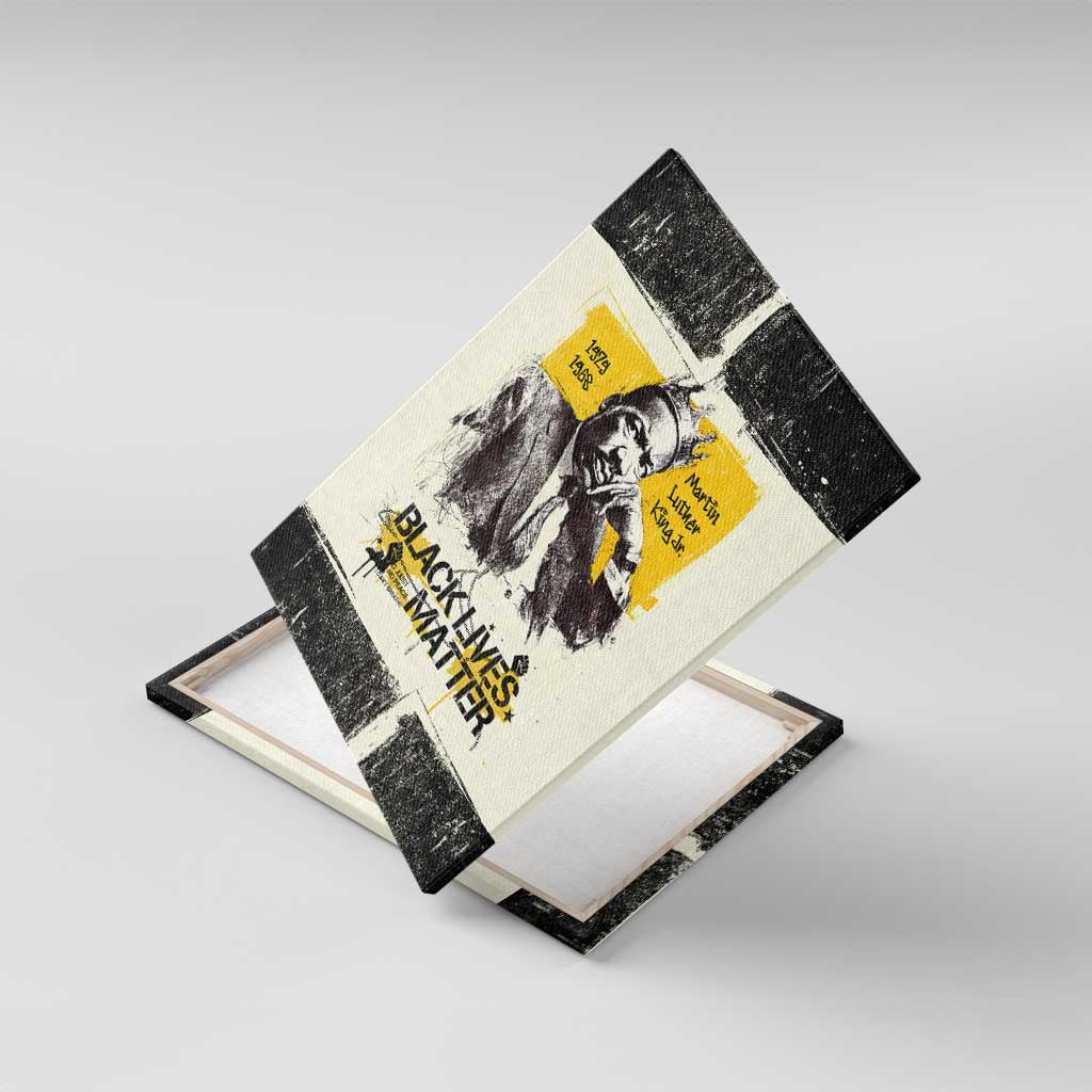 Martin Luther King Jr Canvas Wall Art Black Lives Matter Street Art Portrait Civil Rights Tribute Bold Striped - African Pride