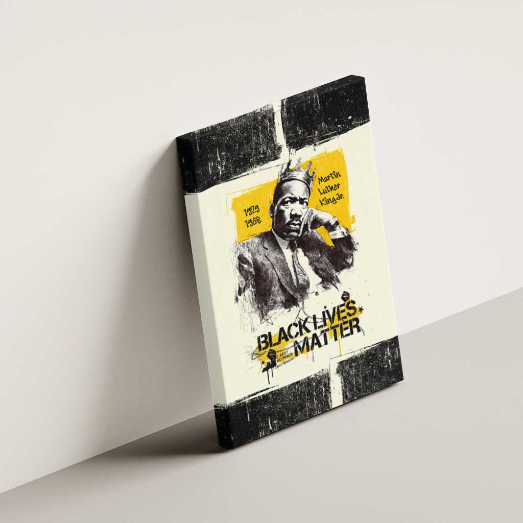 Martin Luther King Jr Canvas Wall Art Black Lives Matter Street Art Portrait Civil Rights Tribute Bold Striped - African Pride